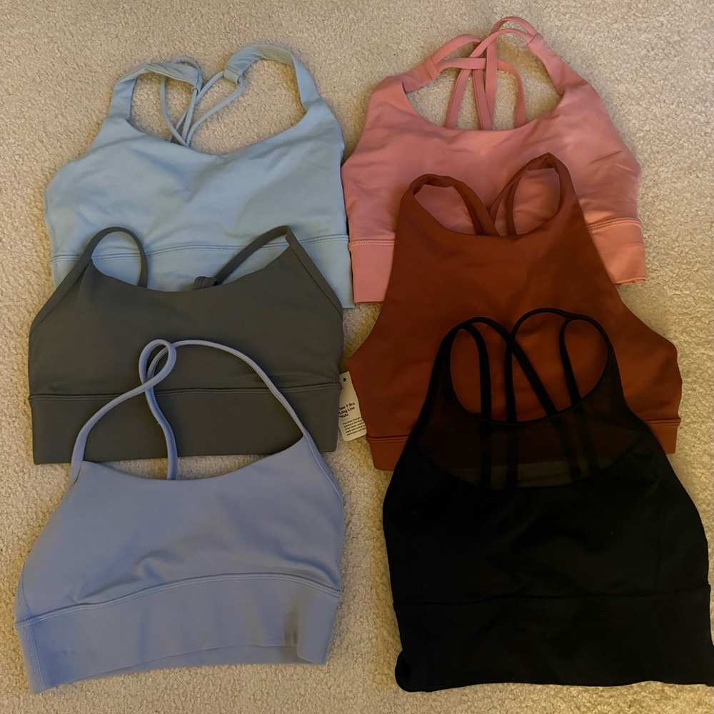 Bundle of lululemon sports bras size 4